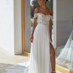 Candace Justin Alexander - Robe de mariée bustier avec dentelle et fente