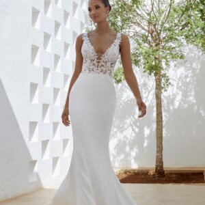 Robe de mariée sirène Kari avec haut en dentelle