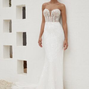Robe de mariée avec paillettes et perles Justin Alexander