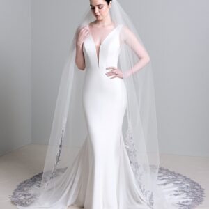 voile de mariée coloré avec des nuances de violet et de bleu
