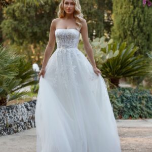 rhania robe de mariée en tulle avec dentelle by jarice belgian A-line