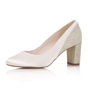 Glitterbruidsschoenen 7cm hak