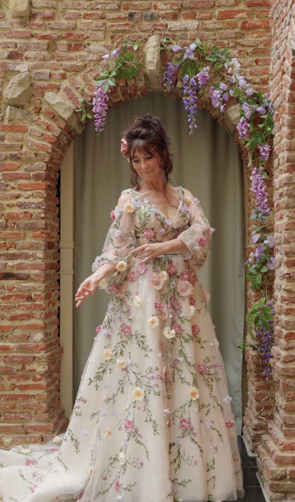 Prachtige, dromerige bloemen trouwkleed sprookje Disney