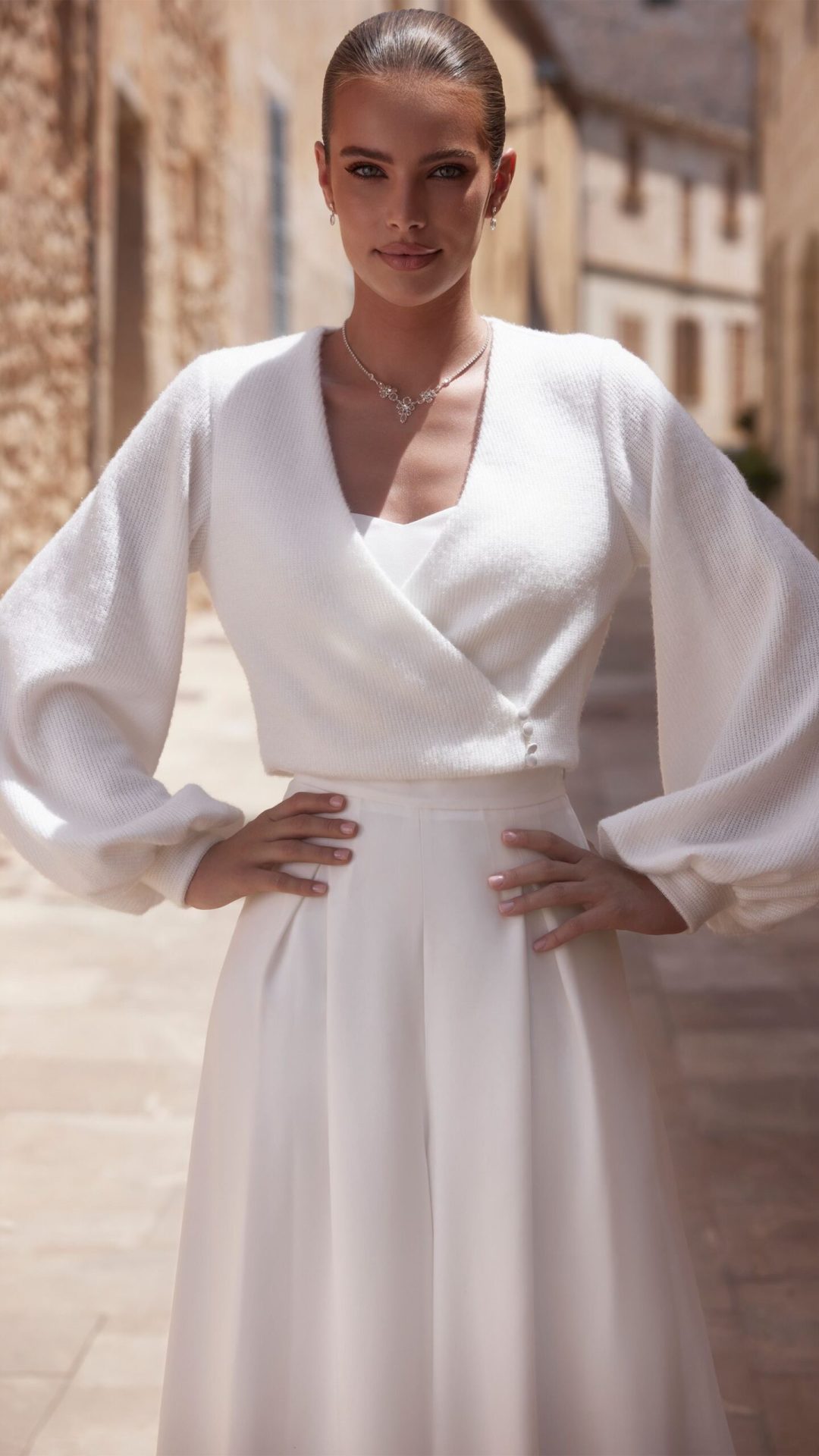 bruidsjasje met blousonmouwen