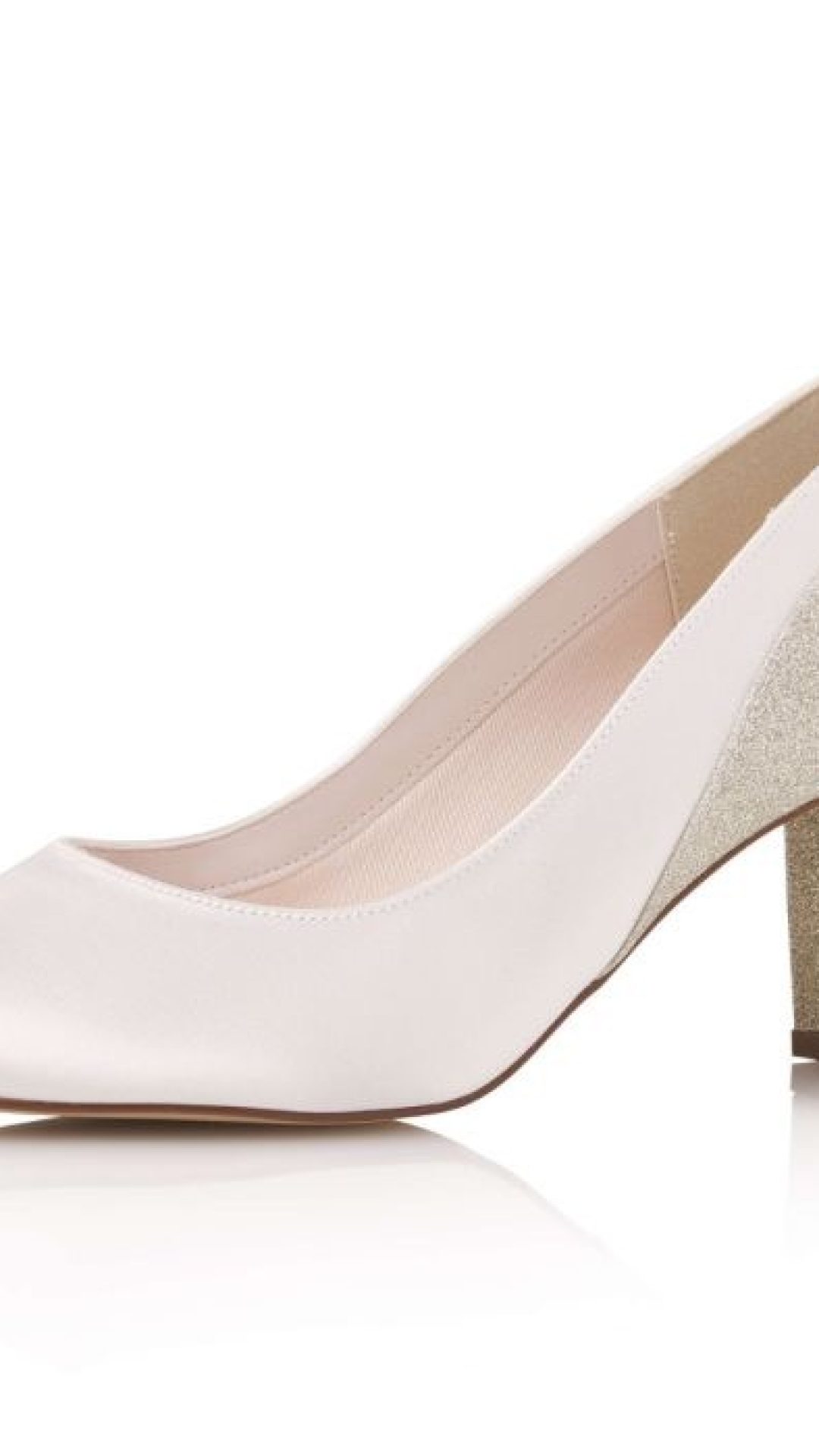 Glitterbruidsschoenen 7cm hak